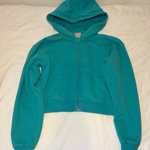 Aritzia Teal TNA Cozy Fleece Boyfriend Hoodie